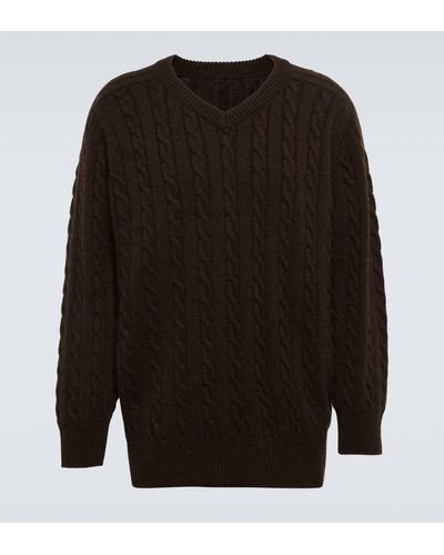The Row Domas Cable-knit Cashmere Sweater - Brown