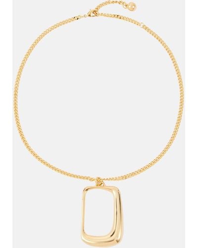Jacquemus Le Collier Ovalo Brass Pendant Necklace - Yellow