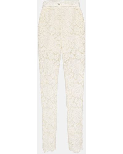 Dolce & Gabbana High-rise Lace Pants - White