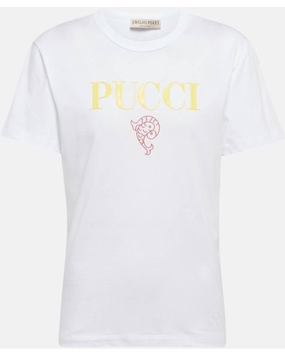 Emilio Pucci Printed Cotton T-shirt - White