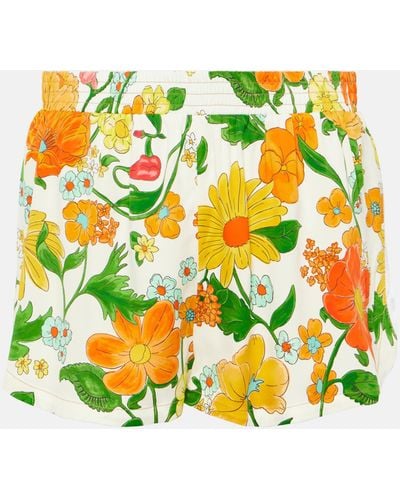 Stella McCartney Printed Mid-rise Shorts - Orange