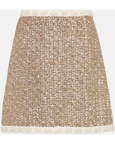 Giambattista Valli High-rise Lurex® Tweed Miniskirt - Natural