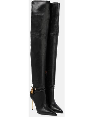 Tom Ford T Screw Leather Over-the-knee Boots - Black