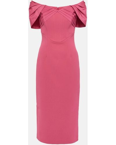 Rebecca Vallance Anais Off-shoulder Crepe Midi Dress - Pink