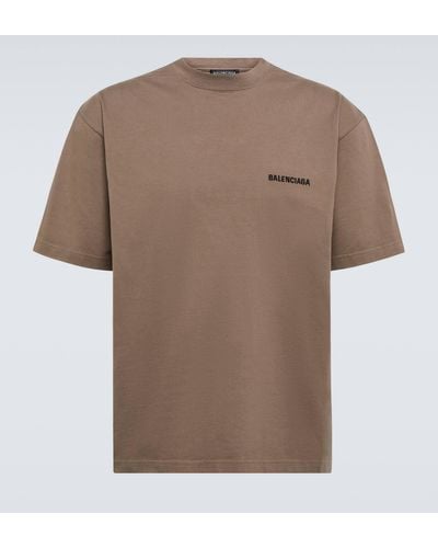 Balenciaga Cotton Jersey T-shirt - Brown