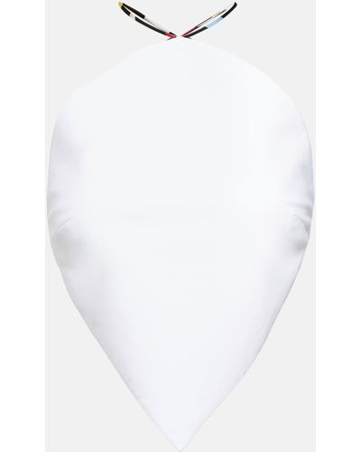 Emilio Pucci Cotton Poplin Crop Top - White