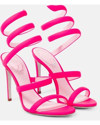 Rene Caovilla Cleo Suede Sandals - Pink