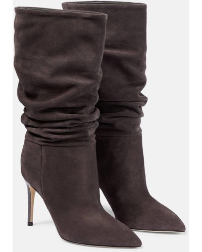 Paris Texas Slouchy Suede Boots - Black