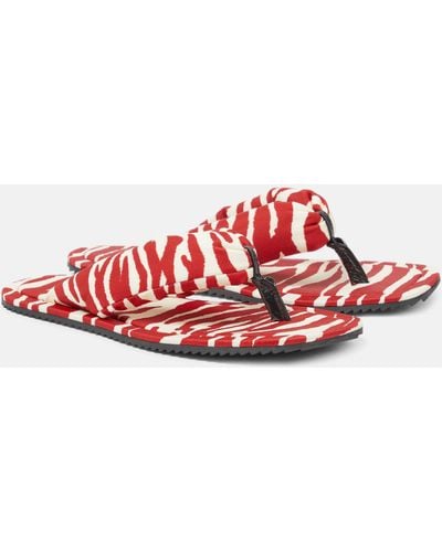 The Attico Indie Zebra-print Thong Sandals - Red