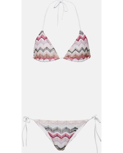 Missoni Zig Zag Crochet Bikini - White
