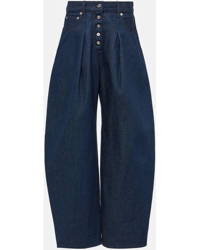 Jacquemus De-nimes Ovalo High-rise Wide-leg Jeans - Blue