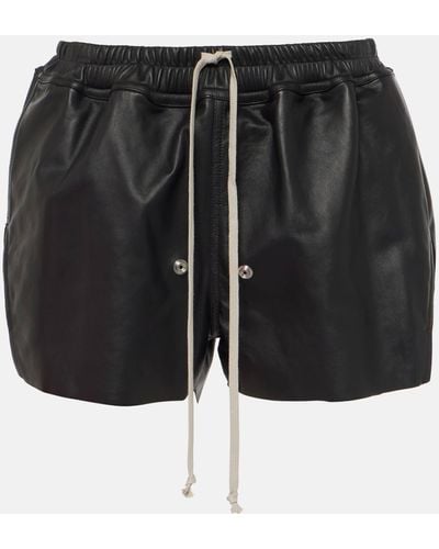 Rick Owens Leather Shorts - Black