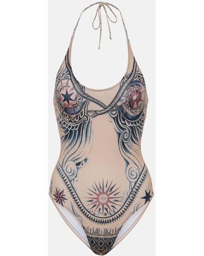 Jean Paul Gaultier Tattoo Collection Printed Swimsuit - Multicolour