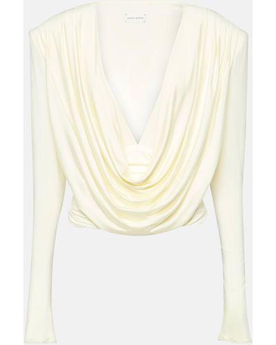 Magda Butrym Draped Jersey Top - White