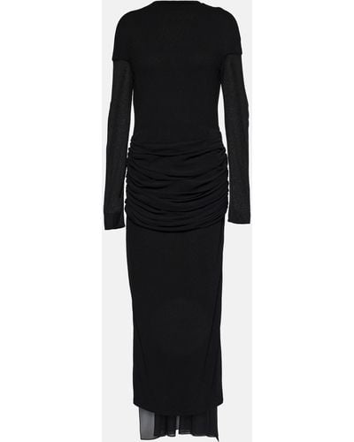 Givenchy Draped Jersey And Silk Gown - Black