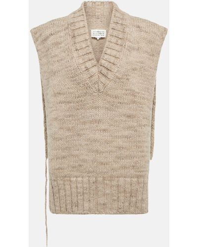 Maison Margiela Alpaca, Cotton, And Wool Sweater Vest - Multicolour