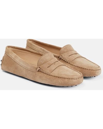 Tod's Gommino Suede Loafers - Natural