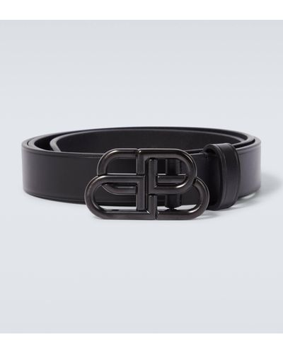 Balenciaga Bb Leather Belt - Black