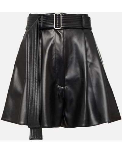 Alex Perry Pace High-rise Pleated Shorts - Black