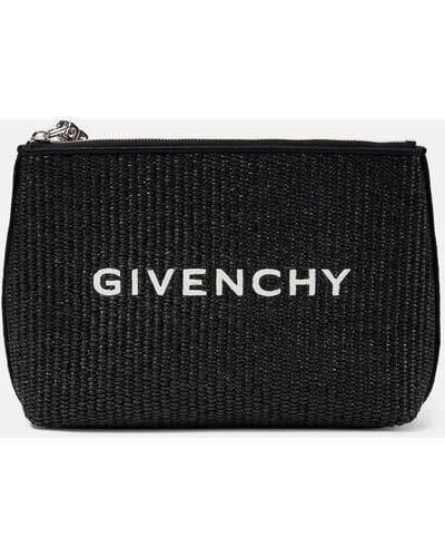 Givenchy Logo Raffia Clutch - Black