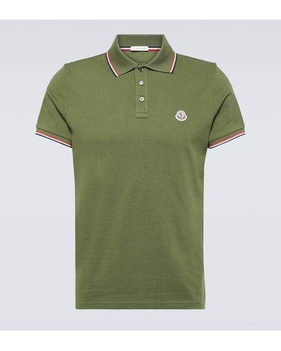 Moncler Cotton Pique Polo Shirt - Green