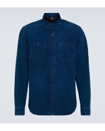 RRL Cameron Corduroy Shirt - Blue