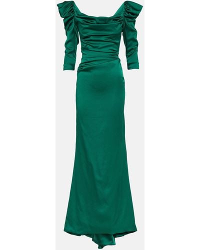 Vivienne Westwood Astral Draped Satin Gown - Green