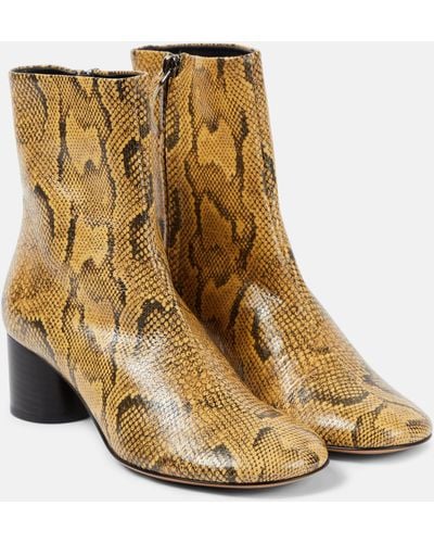 Isabel Marant Laeden Leather Ankle Boots - Natural