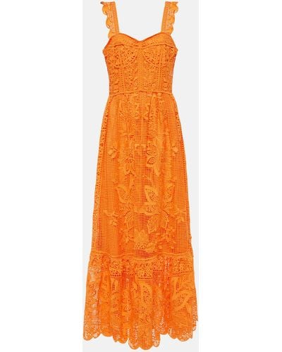 FARM Rio Guipure Lace Maxi Dress - Orange