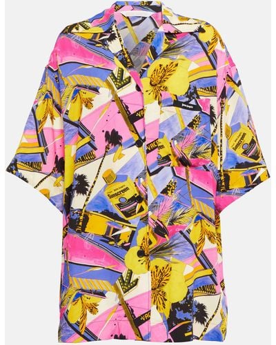 Palm Angels Miami Graphic-print Bowling Shirt - Multicolour