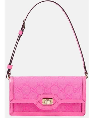 Gucci Luce Mini GG Canvas Shoulder Bag - Pink