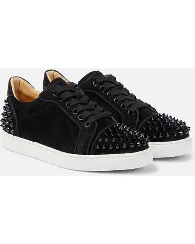 Christian Louboutin Vieira 2 Spiked Suede Sneakers - Black
