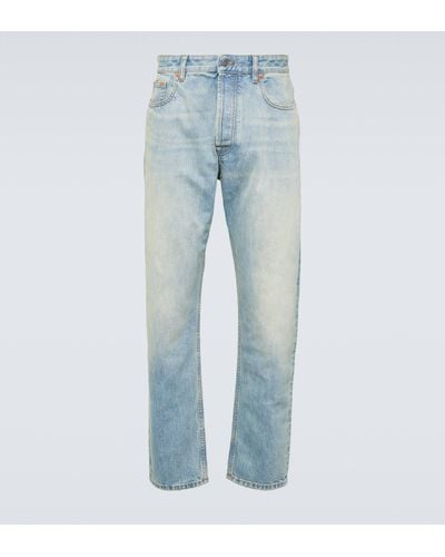 Valentino Cropped Straight Jeans - Blue