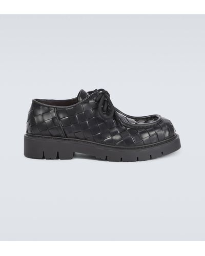 Bottega Veneta Haddock Leather Derby Shoes - Black