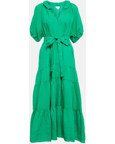 Velvet Karina Linen Midi Dress - Green