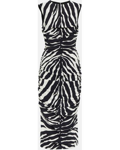 Dolce & Gabbana Zebra-print Cady Midi Dress - Multicolour