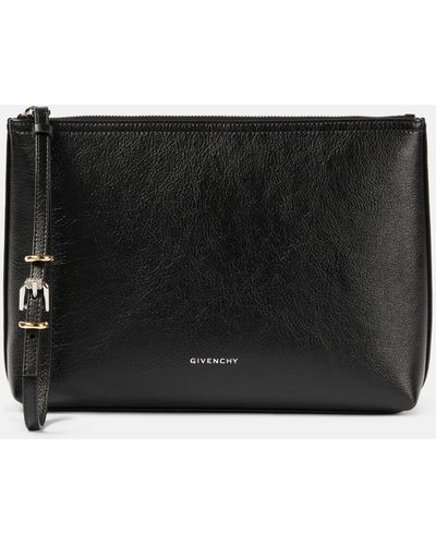 Givenchy Voyou Debossed Leather Pouch - Black