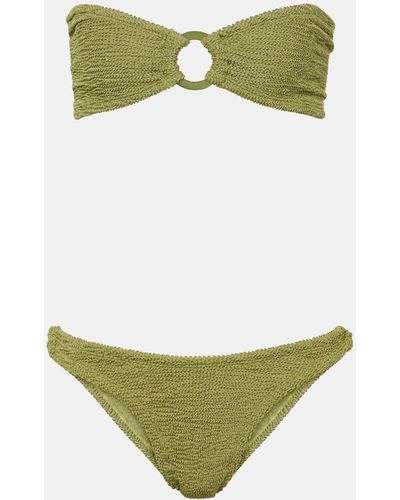 Hunza G Gloria Ring-detail Strapless Bikini - Green