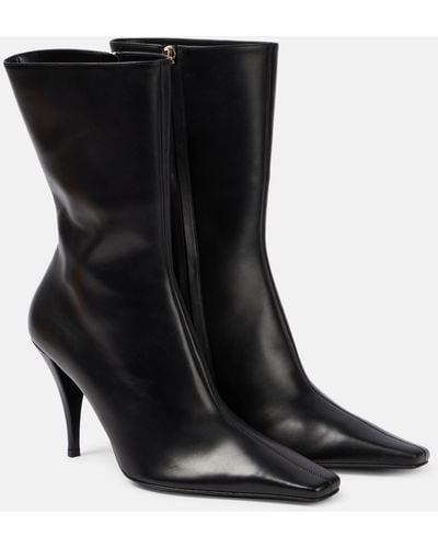 The Row Shrimpton Leather Ankle Boots - Black