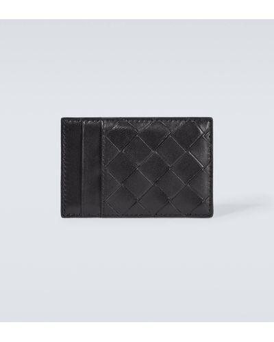 Bottega Veneta Leather Card Holder - Black