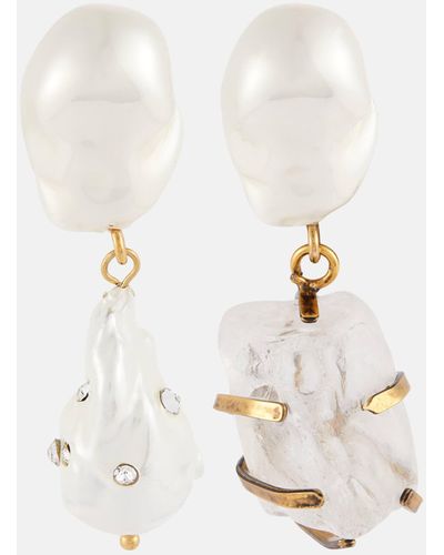 Erdem Faux Pearl Drop Earrings - White