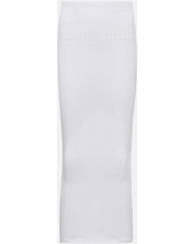 Alaïa Cutout Technical Midi Skirt - White