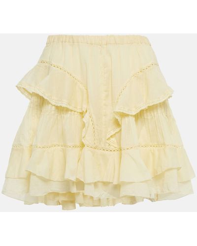 Isabel Marant Moana Ruffled Cotton Miniskirt - Natural