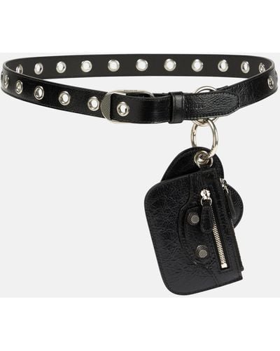 Balenciaga Le Cagole Charms Leather Belt - Black