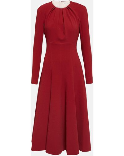 Emilia Wickstead Belgium Pleated Crepe Midi Dress - Red
