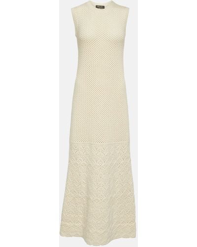 Loro Piana Engadin Cashmere Crochet Maxi Dress - Natural