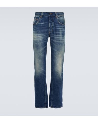 Saint Laurent Faded Straight Jeans - Blue