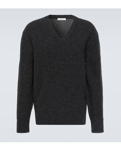 Lemaire V-neck Wool Sweater - Black