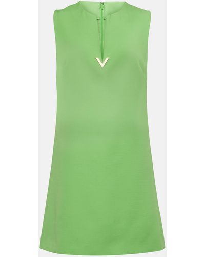 Valentino Crepe Couture Vgold Minidress - Green