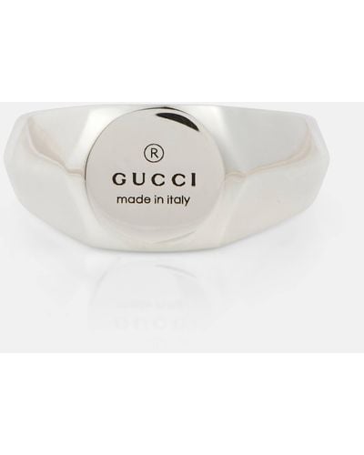 Gucci Trademark Logo-embossed Sterling- Ring - White